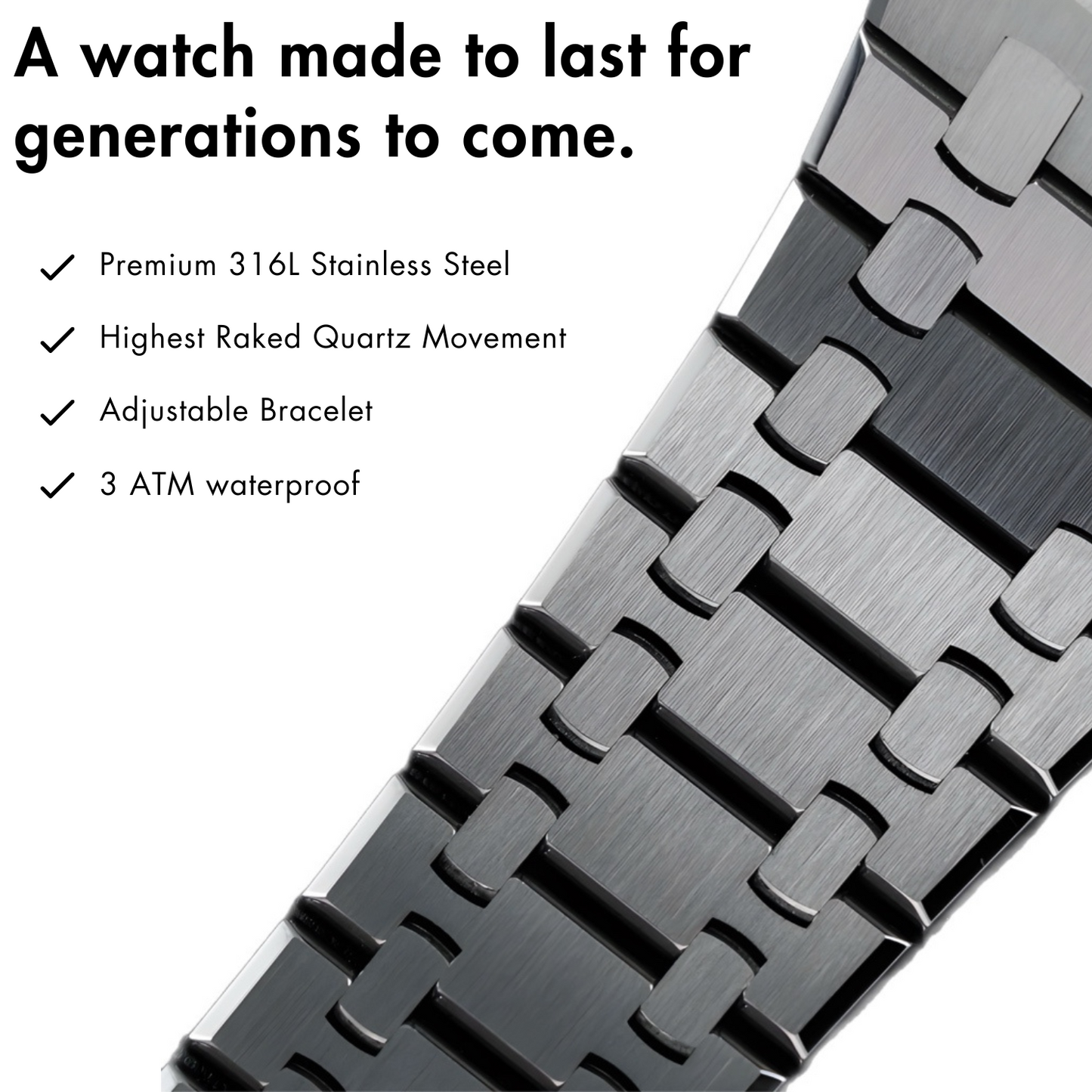 King’s Oak – Montre-bracelet de luxe 41 mm par Jean Poedagar