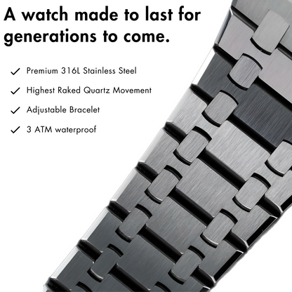King’s Oak – Montre-bracelet de luxe 41 mm par Jean Poedagar